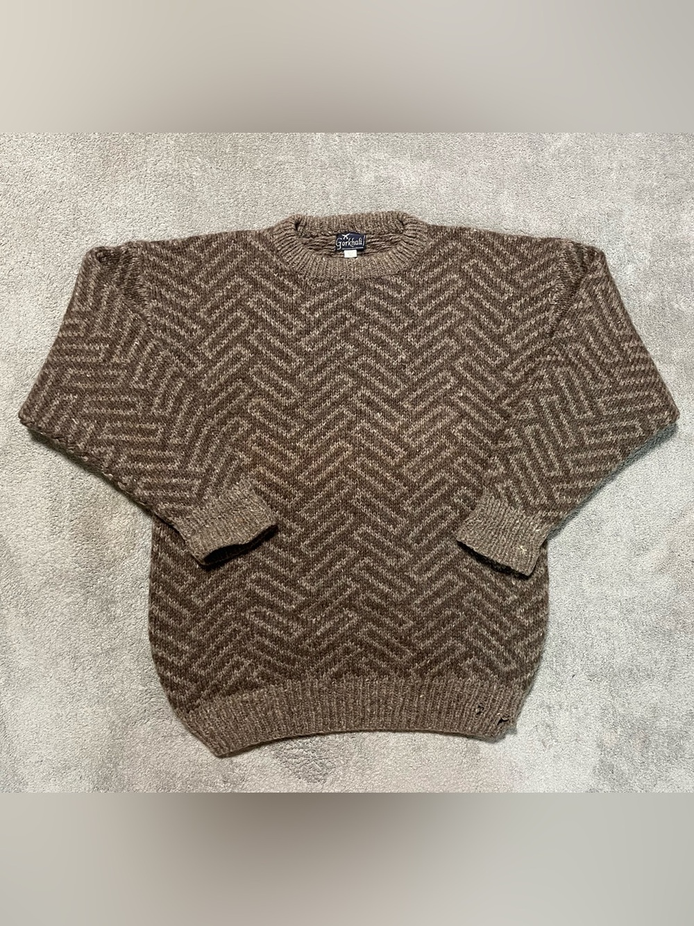Vintage Gorkhali 100% Wool Sweater Mens XL Heavy Knit Very Thick Nepal Gorpcore
